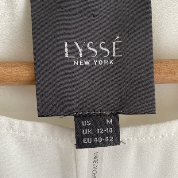 LYSSE New York women’s blouse knit and sheer | ivory | size medium - Picture 2 of 9